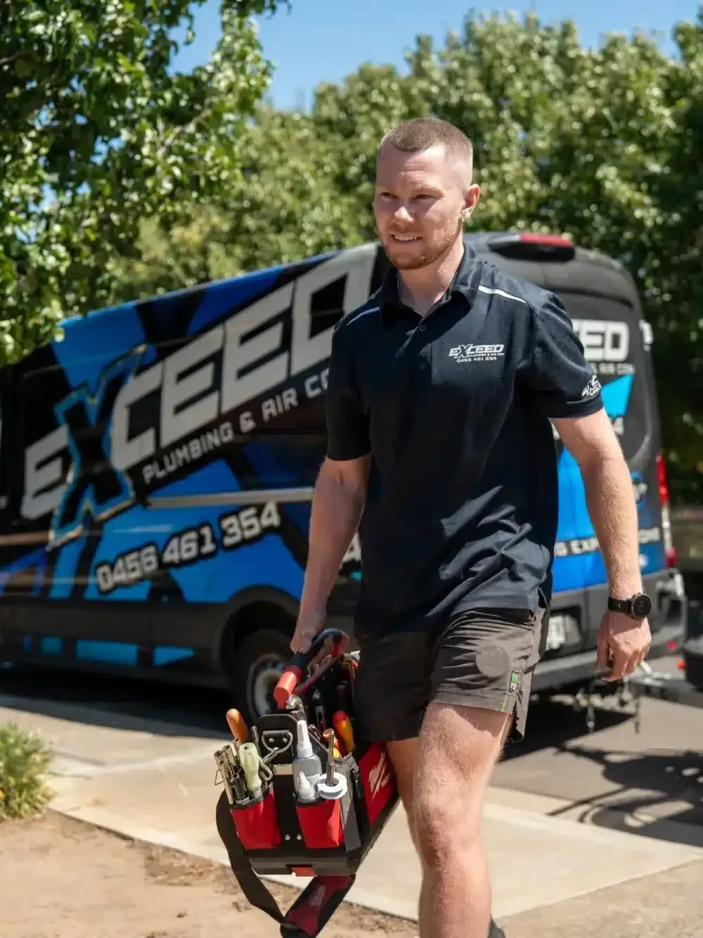 Local plumber arriving at a Craigmore home